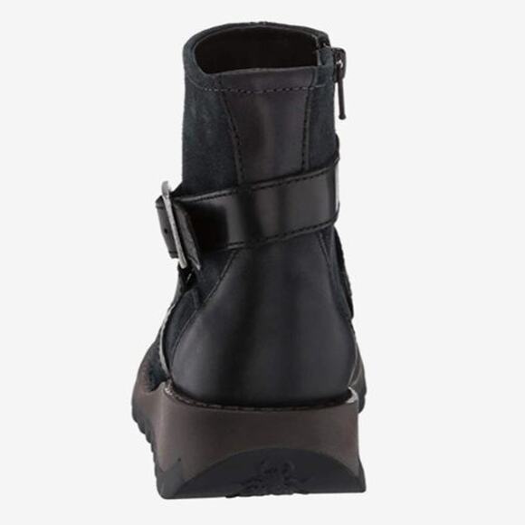 Fly London Sake 418 Fly Boots Booties Black Suede Wrap Around Strap Size 36/ 5.5 - Picture 4 of 7